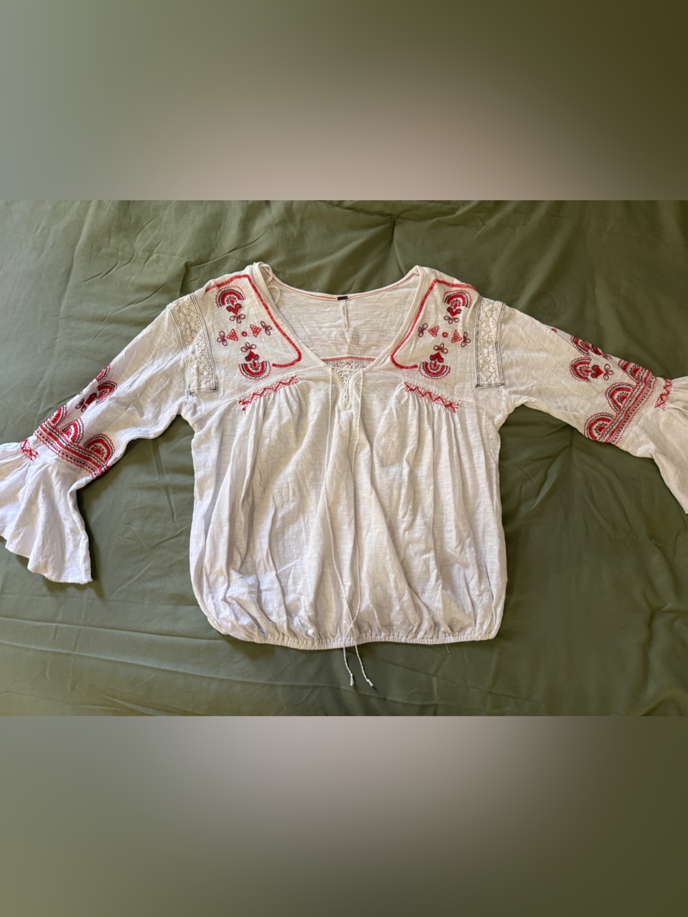Free People Chiquita embroidered peasant top